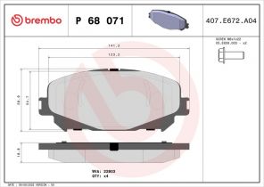 Brembo P 68 071 - Brzdové platničky -