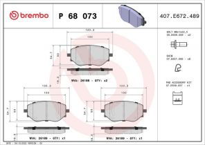 Brembo P 68 073 - Brzdové platničky -