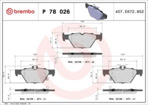 Brembo P 78 026 - Brzdové platničky -