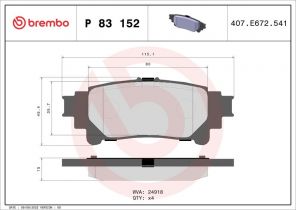 Brembo P 83 152 - Brzdové platničky -