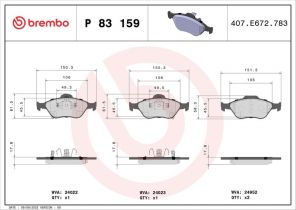 Brembo P 83 159 - Brzdové platničky -