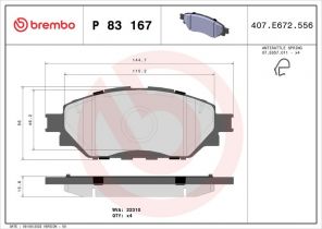 Brembo P 83 167 - Brzdové platničky -