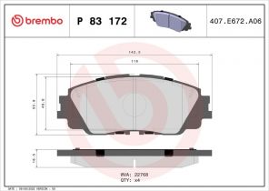 Brembo P 83 172 - Brzdové platničky -