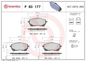 Brembo P 83 177 - Brzdové platničky -