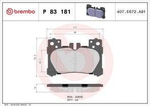 Brembo P 83 181 - Brzdové platničky -