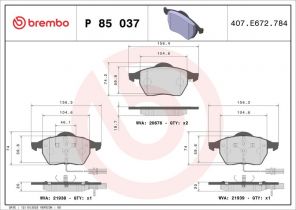 Brembo P 85 037X - Brzdové platničky -