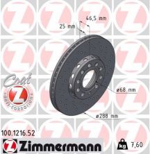 Zimmermann 100.1216.52 - Brzdový kotúč -