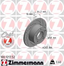Zimmermann 100.1217.52 - Brzdový kotúč -