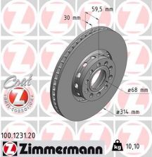 Zimmermann 100.1231.20 - Brzdový kotúč -