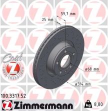 Zimmermann 100.3317.52 - Brzdový kotúč -