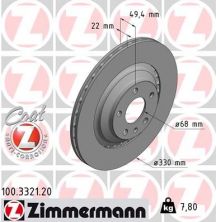 Zimmermann 100.3321.20 - Brzdový kotúč -