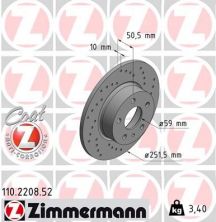 Zimmermann 110.2208.52 - Brzdový kotúč -