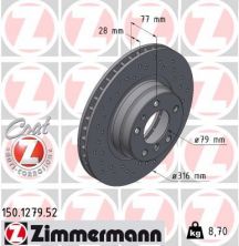 Zimmermann 150.1279.52 - Brzdový kotúč -