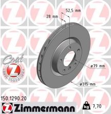 Zimmermann 150.1290.20 - Brzdový kotúč -