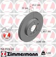 Zimmermann 150.2926.20 - Brzdový kotúč -