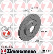 Zimmermann 150.2926.52 - Brzdový kotúč -