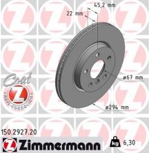 Zimmermann 150.2927.20 - Brzdový kotúč -