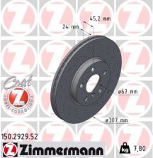 Zimmermann 150.2929.52 - Brzdový kotúč -