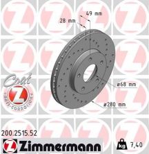 Zimmermann 200.2515.52 - Brzdový kotúč -