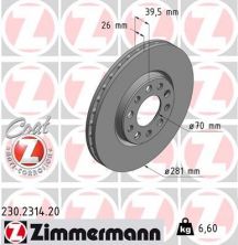 Zimmermann 230.2314.20 - Brzdový kotúč -