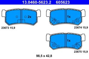 ATE 13.0460-5623.2 - Brzdové platničky -