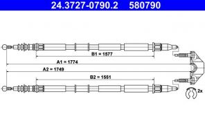 ATE 24.3727-0790.2 - Brzdové lano -