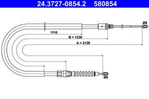 ATE 24.3727-0854.2 - Brzdové lano -