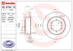 Brembo 08.9794.10 - Brzdový kotúč -