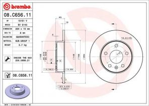 Brembo 08.C656.11 - Brzdový kotúč -