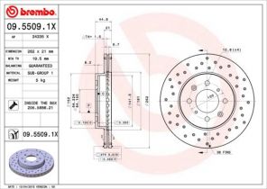 Brembo 09.5509.1X - Brzdový kotúč -