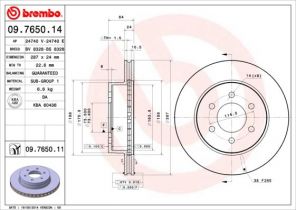 Brembo 09.7650.11 - Brzdový kotúč -