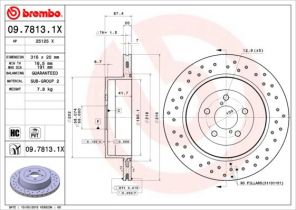 Brembo 09.7813.1X - Brzdový kotúč -