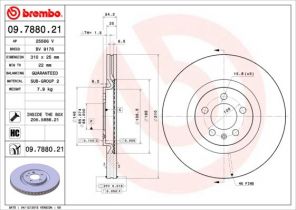 Brembo 09.7880.21 - Brzdový kotúč -