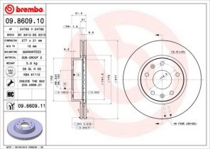 Brembo 09.8609.11 - Brzdový kotúč -