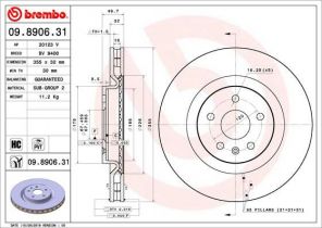 Brembo 09.8906.31 - Brzdový kotúč -