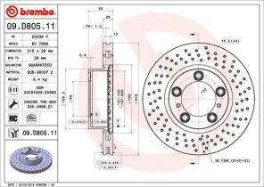 Brembo 09.D805.11 - Brzdový kotúč
