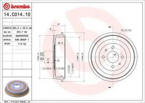 Brembo 14.C014.10 - Brzdový bubon -