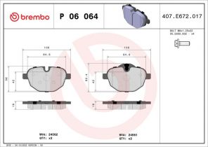 Brembo P 06 064X - Brzdové platničky -