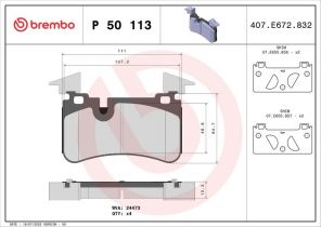 Brembo P 50 113 - Brzdové platničky -