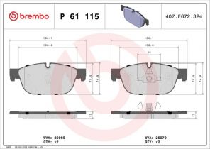 Brembo P 61 115X - Brzdové platničky -