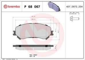 Brembo P 68 067X - Brzdové platničky -