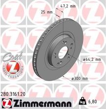 Zimmermann 280.3161.20 - Brzdový kotúč -