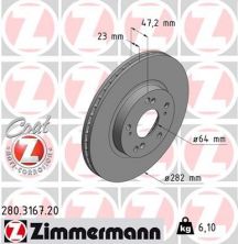 Zimmermann 280.3167.20 - Brzdový kotúč -