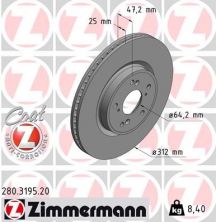 Zimmermann 280.3195.20 - Brzdový kotúč -