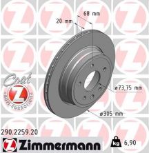 Zimmermann 290.2259.20 - Brzdový kotúč -