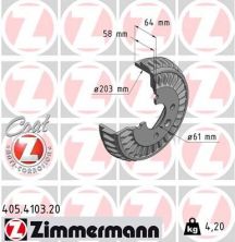 Zimmermann 405.4103.20 - Brzdový bubon -