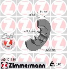 Zimmermann 460.1011.20 - Brzdový kotúč -