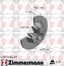 Zimmermann 470.5404.00 - Brzdový kotúč -