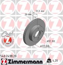 Zimmermann 540.2498.20 - Brzdový kotúč -