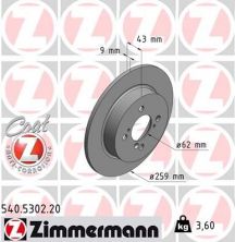 Zimmermann 540.5302.20 - Brzdový kotúč -